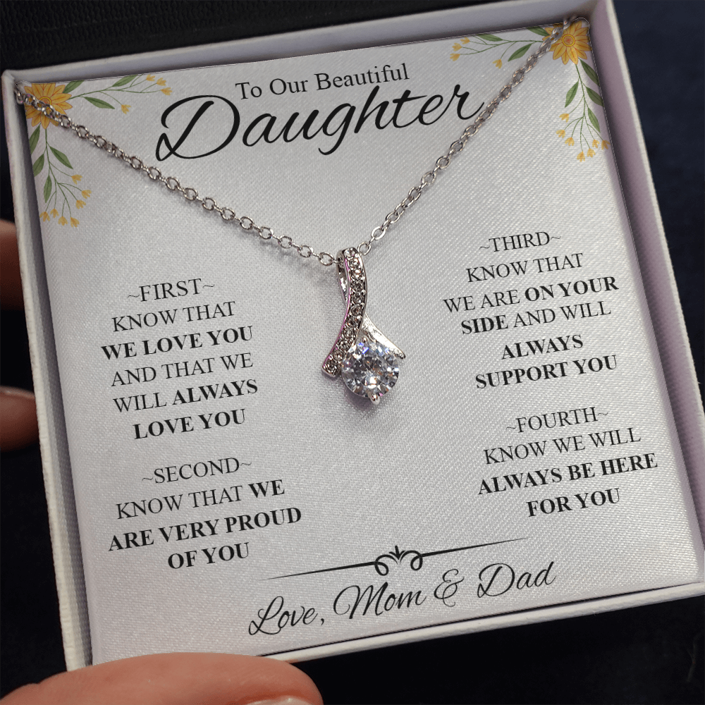 To My Daughter Necklace Knot Gift Birthday, Xmas For Daughter From Mom and Dad 447