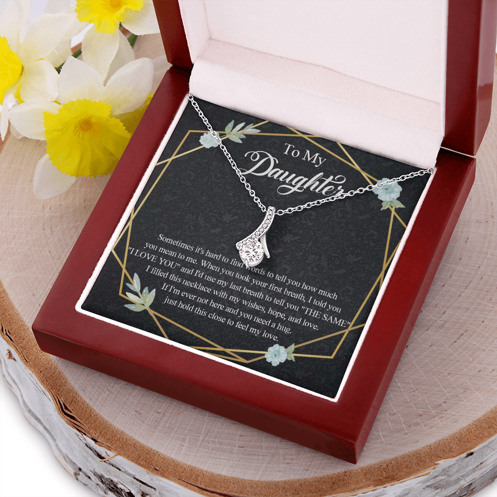 1B Heart Necklace To My Daughter Birthday Gift from Dad, Mom for Beautiful Daughter