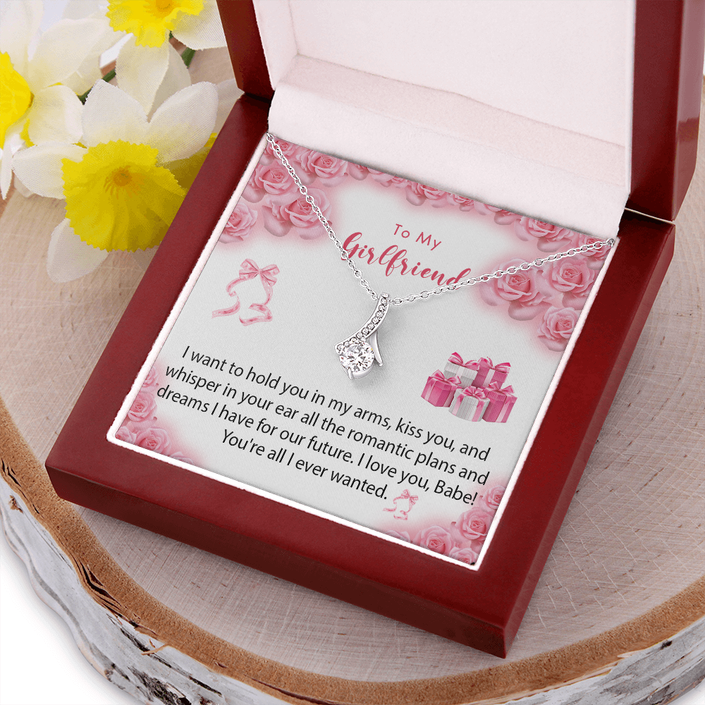 256B Necklace To My Girlfriend, Gift for Her From Boyfriend, Love Rose Gift for Girl