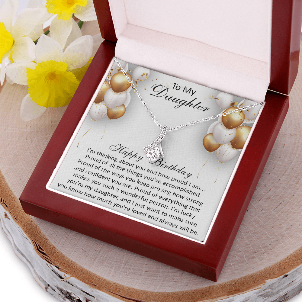 407B To My Daughter Necklace, Happy Birthday Gift, Necklace Gift For Daughter
