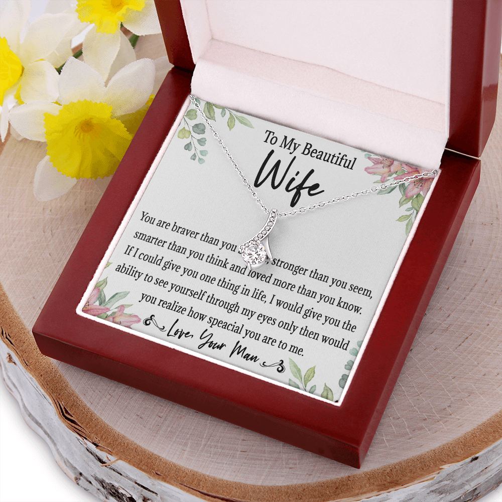 65B Love Gift To My Beautiful Wife, Women Necklace for Her, Birthday from Husband