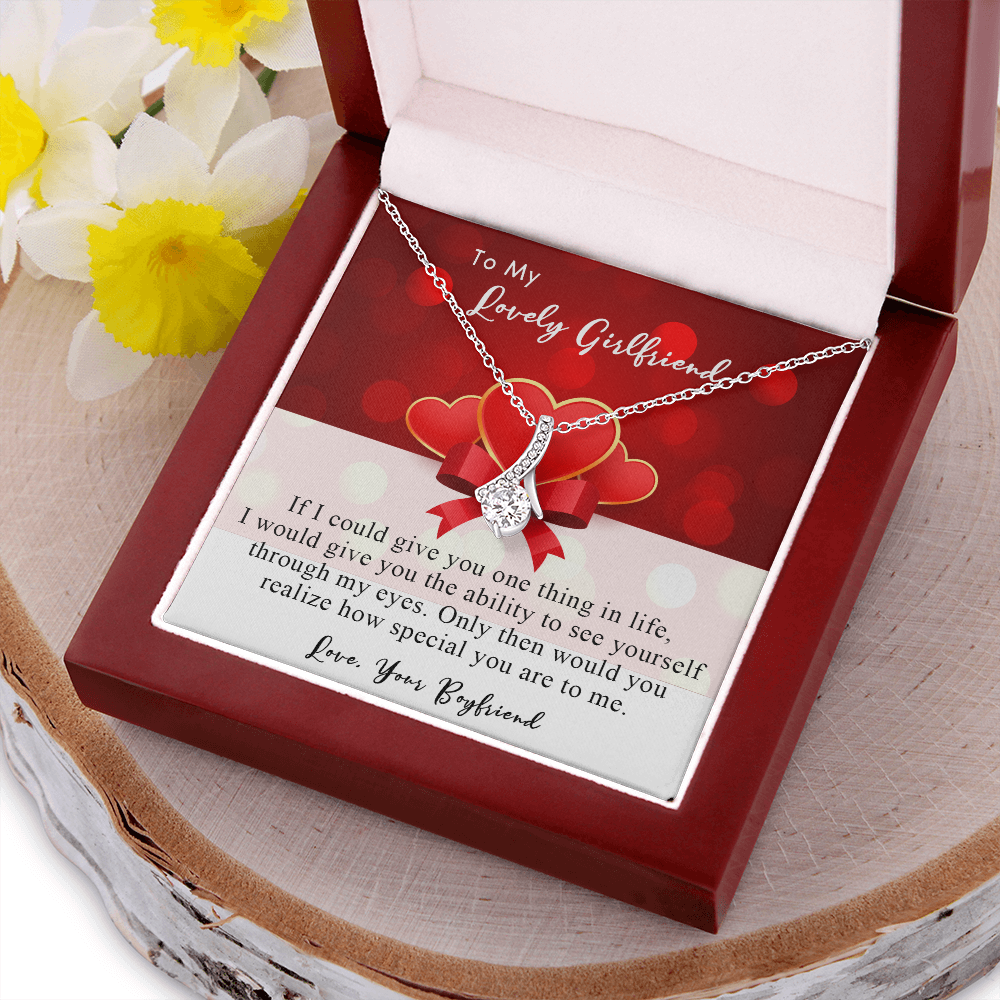 254B Necklace To My Lovely Girlfriend, Gift for Her From Boyfriend, Couple Love Gift