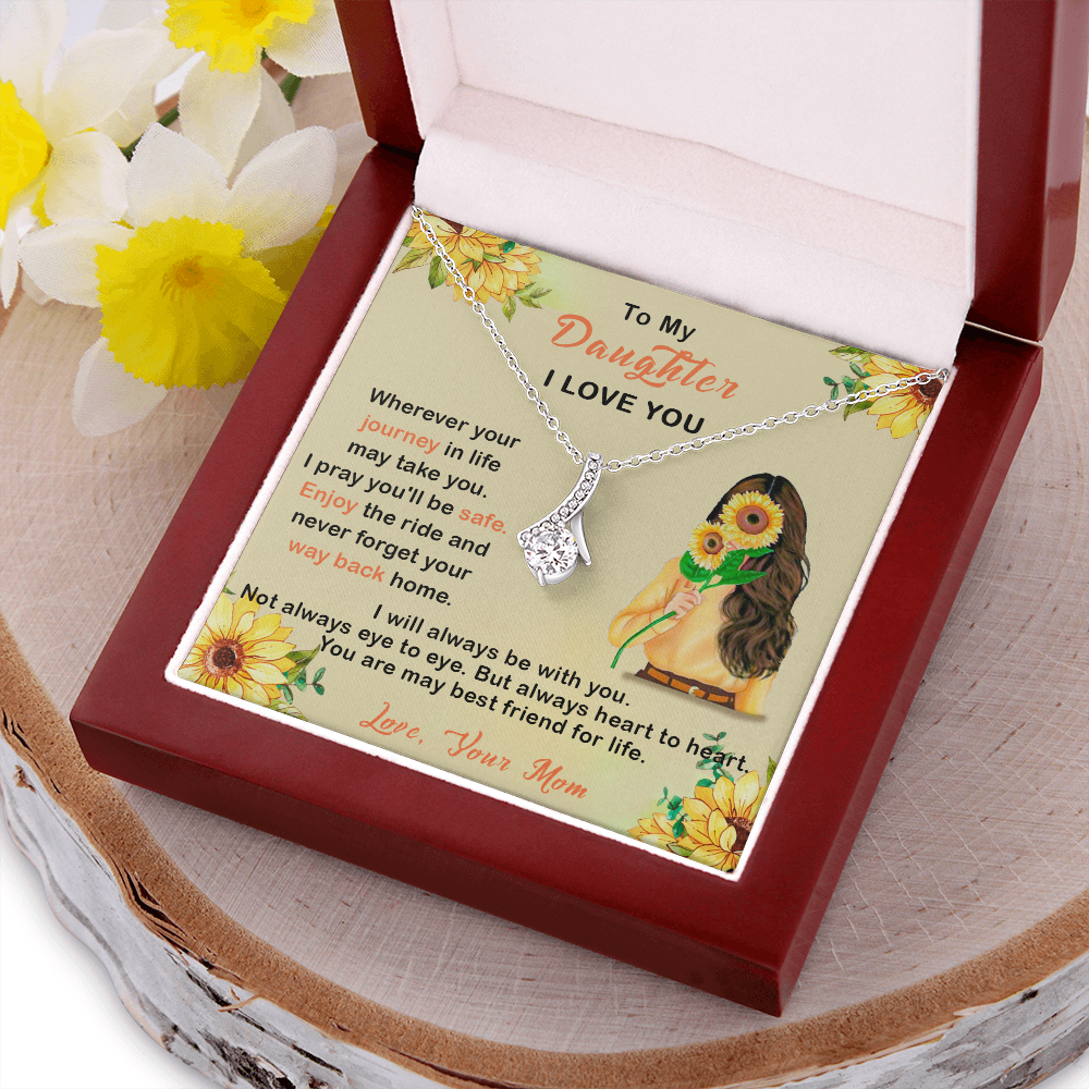 409B To My Daughter I Love You Necklace, Gift From Mom For Daughter, Gift Birthday