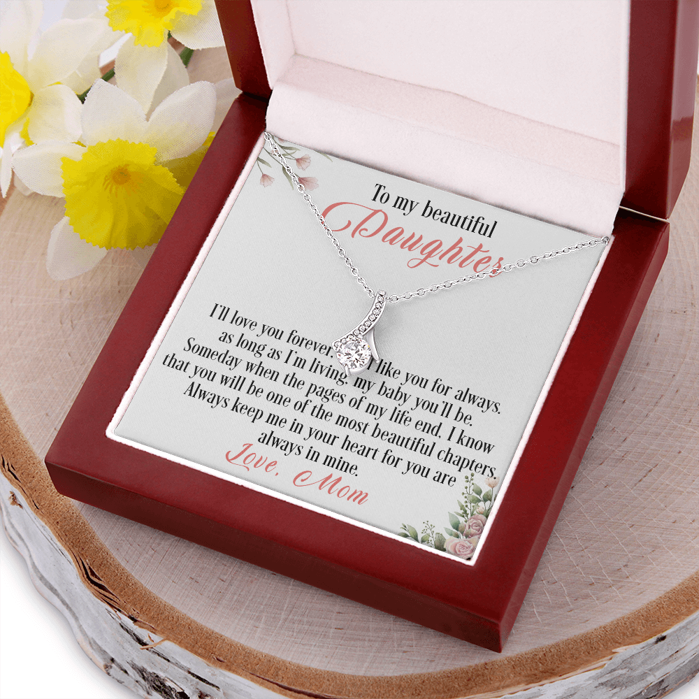 31B To My Beautiful Daughter Love Knot Necklace, I Love You, Gift For Daughter