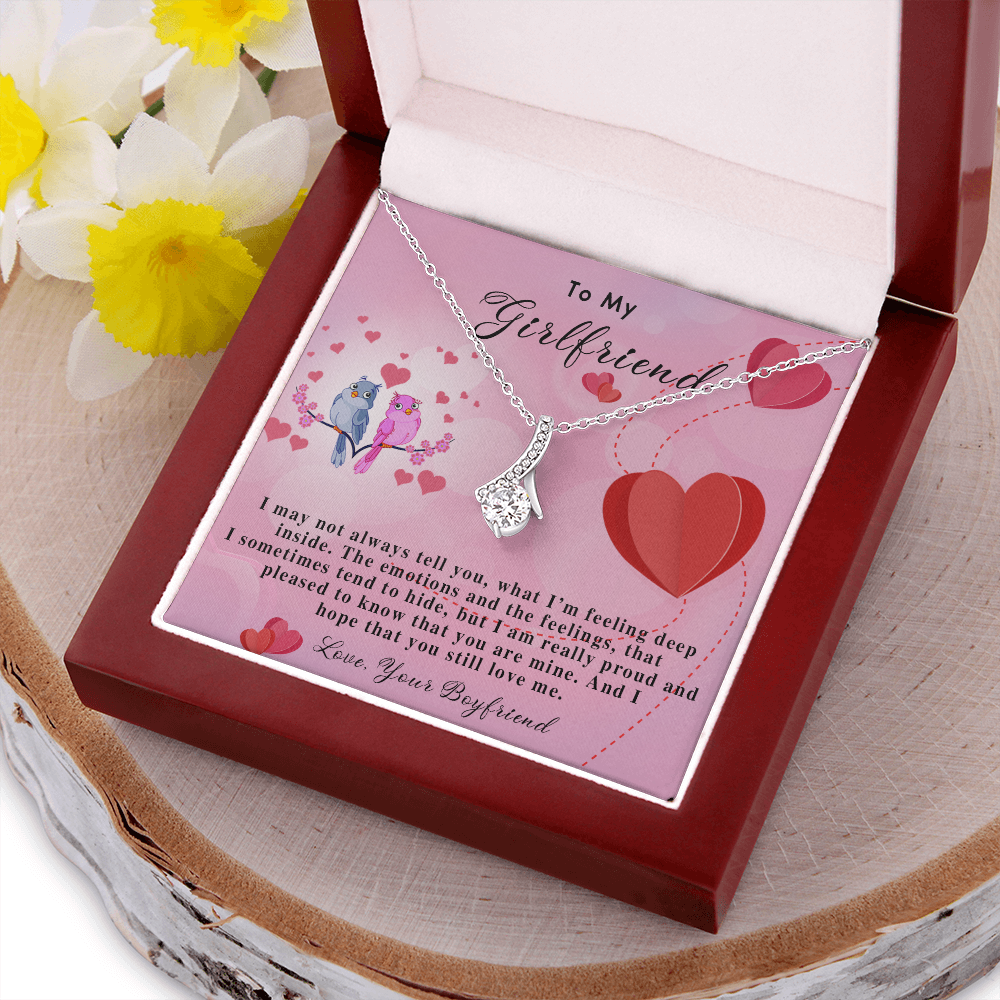255B Necklace To My Girlfriend, Gift for Her From Boyfriend, Loving Couple Birds Gift