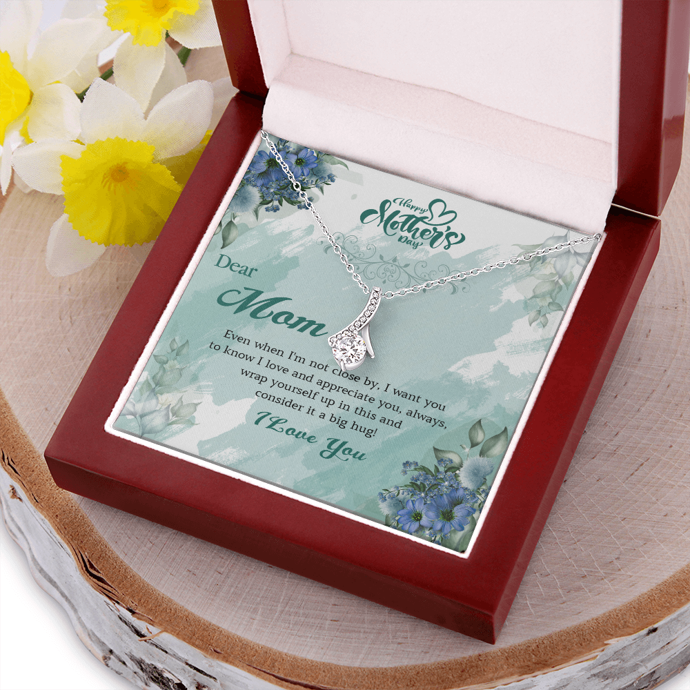 411B Dear Mom I Love You Necklace, Happy Mothers Day Gift Necklace, Necklace Gift Mom