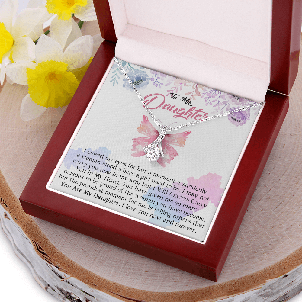 24B Butterfly To My Daughter Necklace, Gift Birthday, Holiday, Daughter Necklace