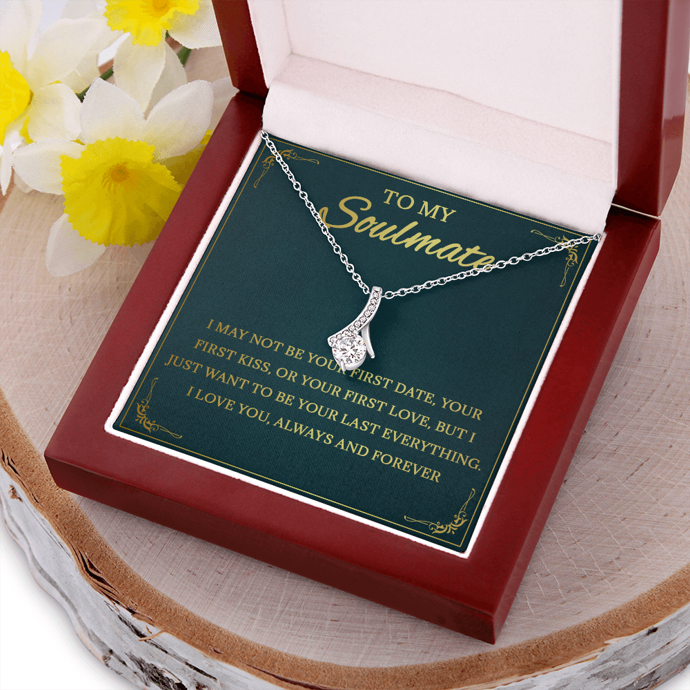 64B Necklace To My Soulmate, Love Gift for Her, Girlfriend Birthday from Husband