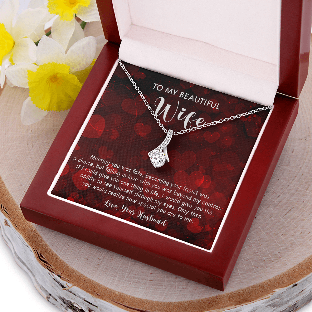 253B Necklace To My Beautiful Wife, Gift for Her From Husband, Couple In Love Gift