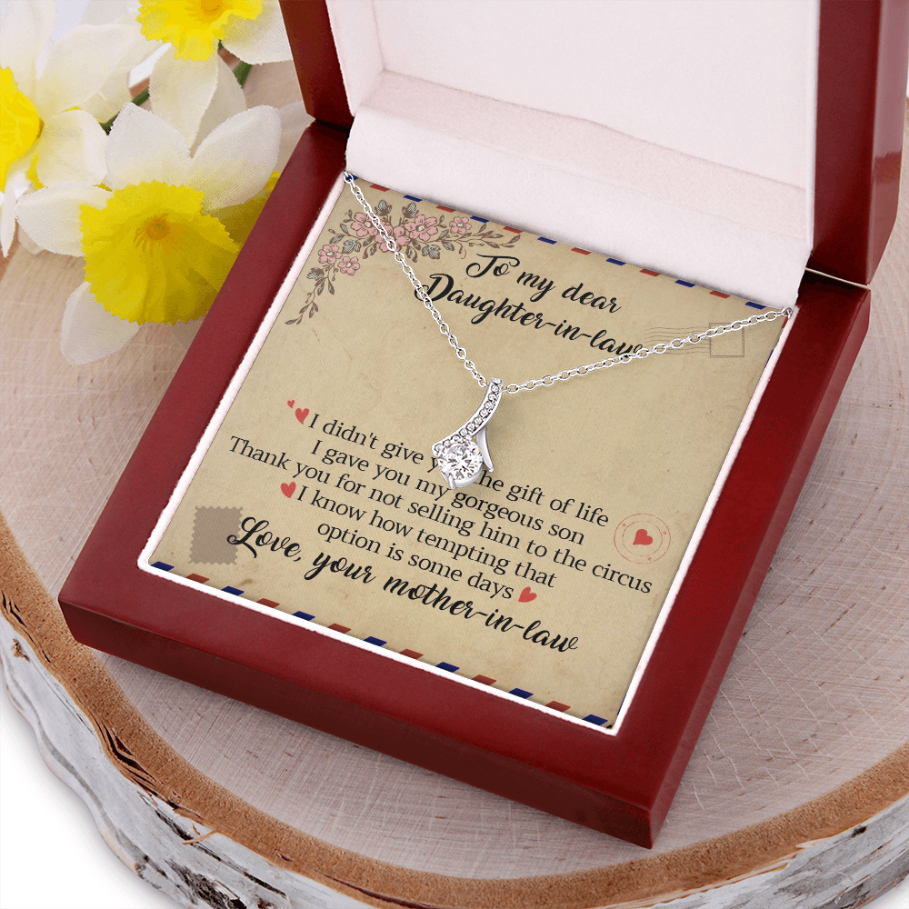 11B Letter To My Daughter-In-Law Necklace, Gift For Daughter In Law from Mother Mom