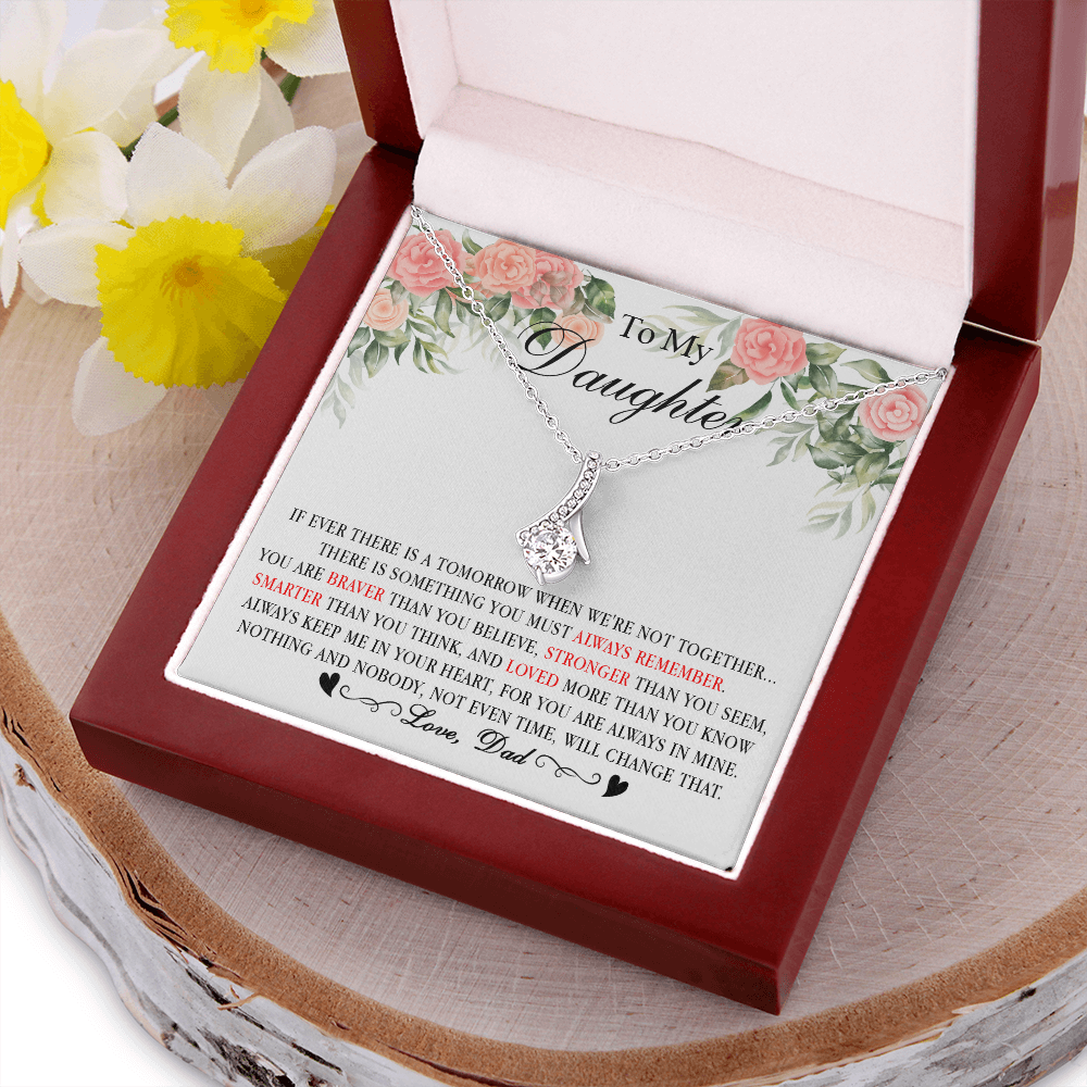 2B Heart Necklace To My Daughter Cute Birthday Gift from Dad for Beautiful Daughter