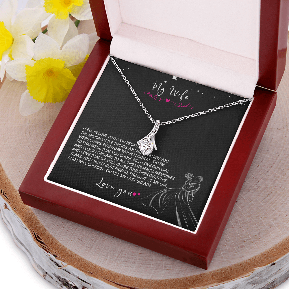 62B Love Necklace To My Wife, Gift for Her, Beautiful Wife Necklace From Husband