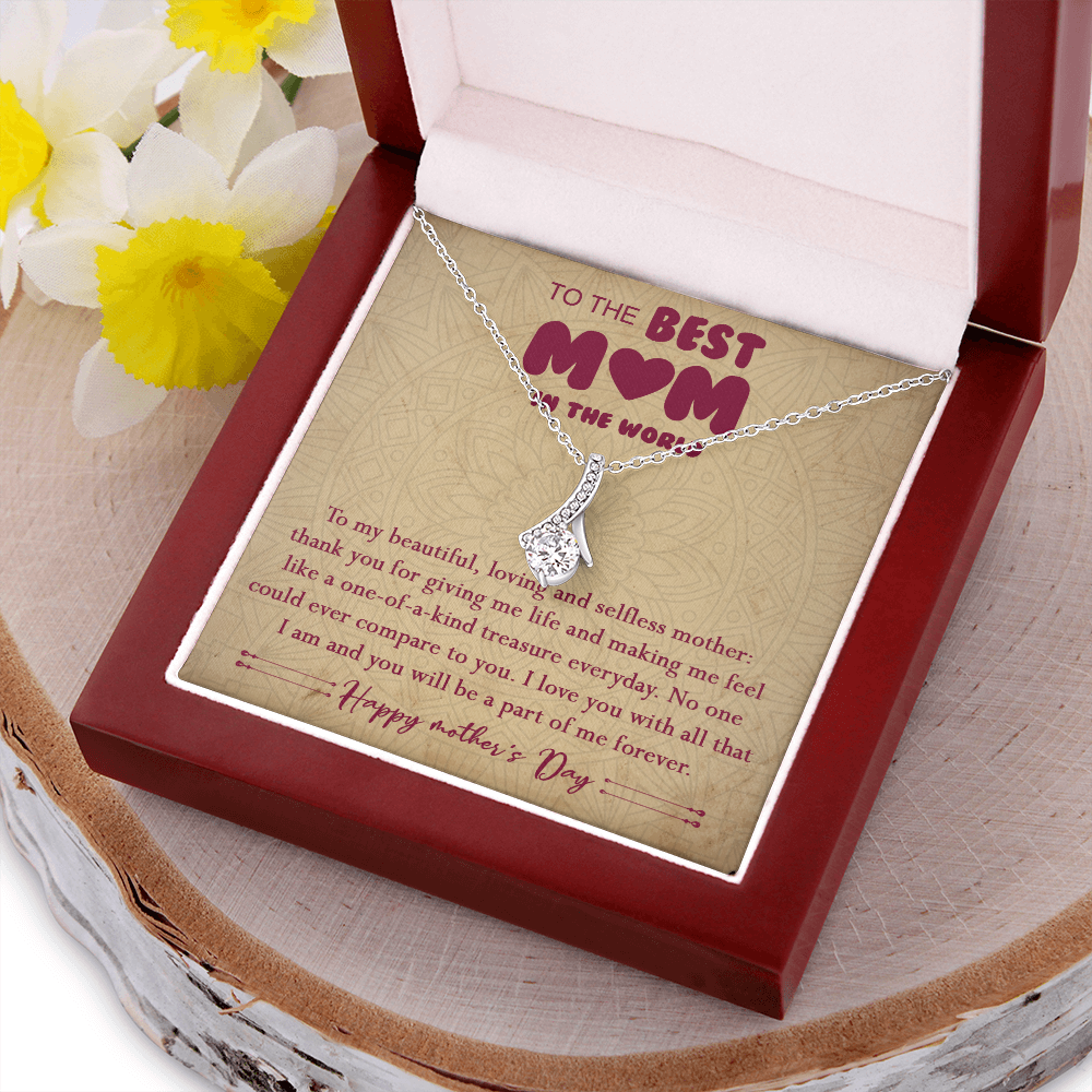 406B To The Best Mom In The World Necklace, Happy Morther's Day Gift For Mom