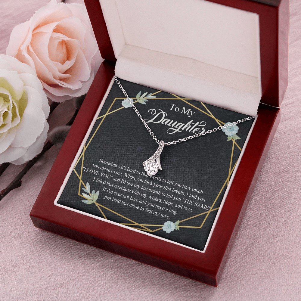 1B Heart Necklace To My Daughter Birthday Gift from Dad, Mom for Beautiful Daughter