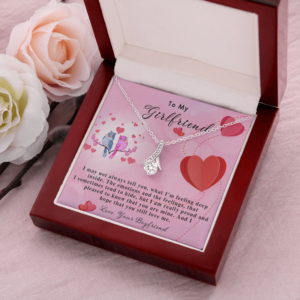 255B Necklace To My Girlfriend, Gift for Her From Boyfriend, Loving Couple Birds Gift