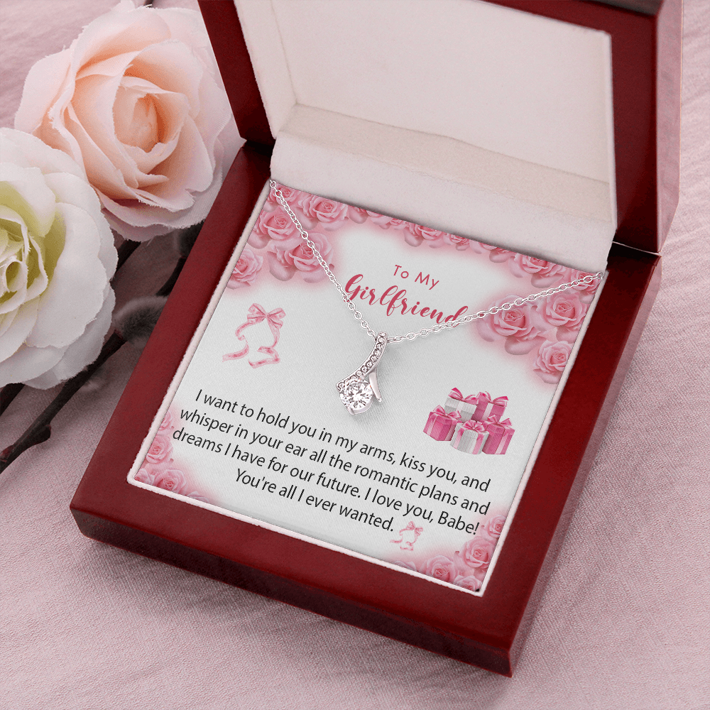 256B Necklace To My Girlfriend, Gift for Her From Boyfriend, Love Rose Gift for Girl