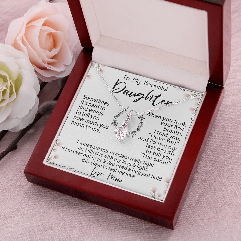 19B Necklace To My Beautiful Daughter, Necklace Gift for Daughter/Her From Mom