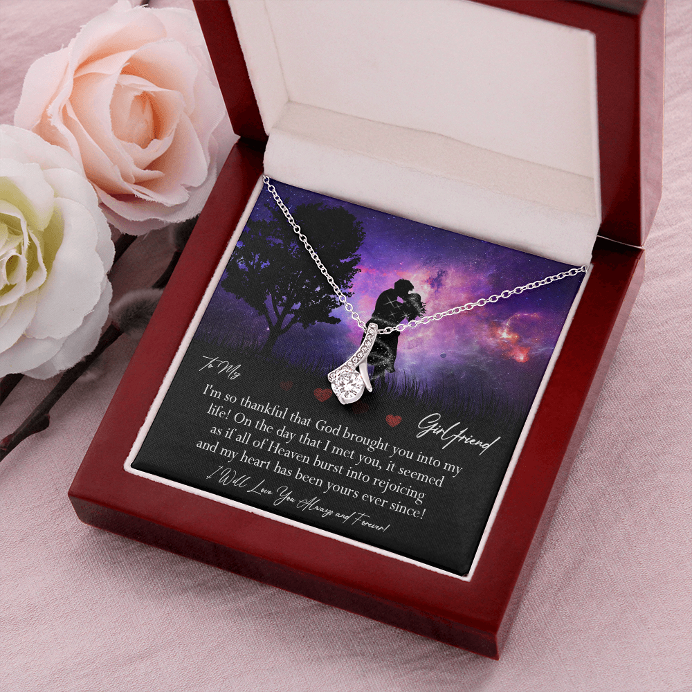 N364B To My Girlfriend Valentines Day, Valentines Day Heart Necklace for my Girlfriend