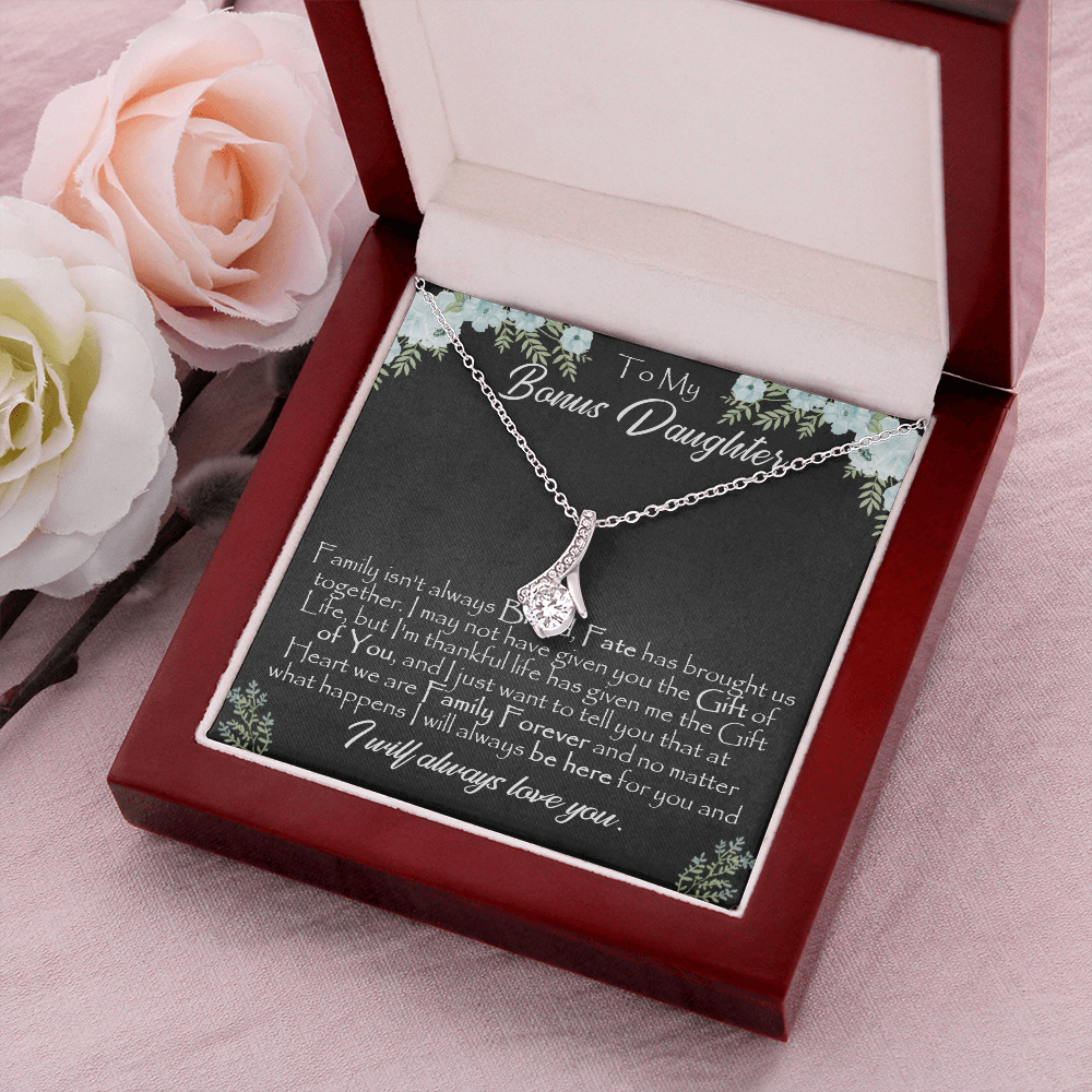 26B To My Bonus Daughter, Gift For Bonus Daughter Necklace, Step Daughter Necklace