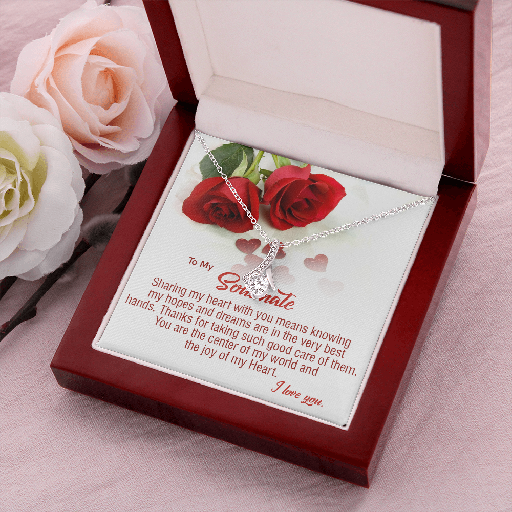 410B To My Soulmate Necklace, Birthday Gifts For Her, Gift For Girlfriend Wife