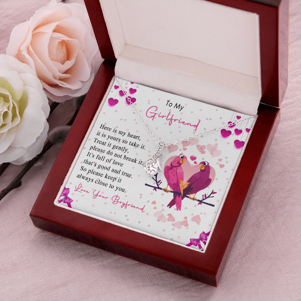 257B Loving Couple Birds Necklace To My Girlfriend, Gift for Her From Boyfriend