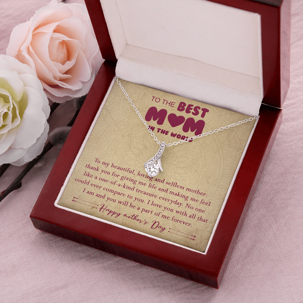 406B To The Best Mom In The World Necklace, Happy Morther's Day Gift For Mom