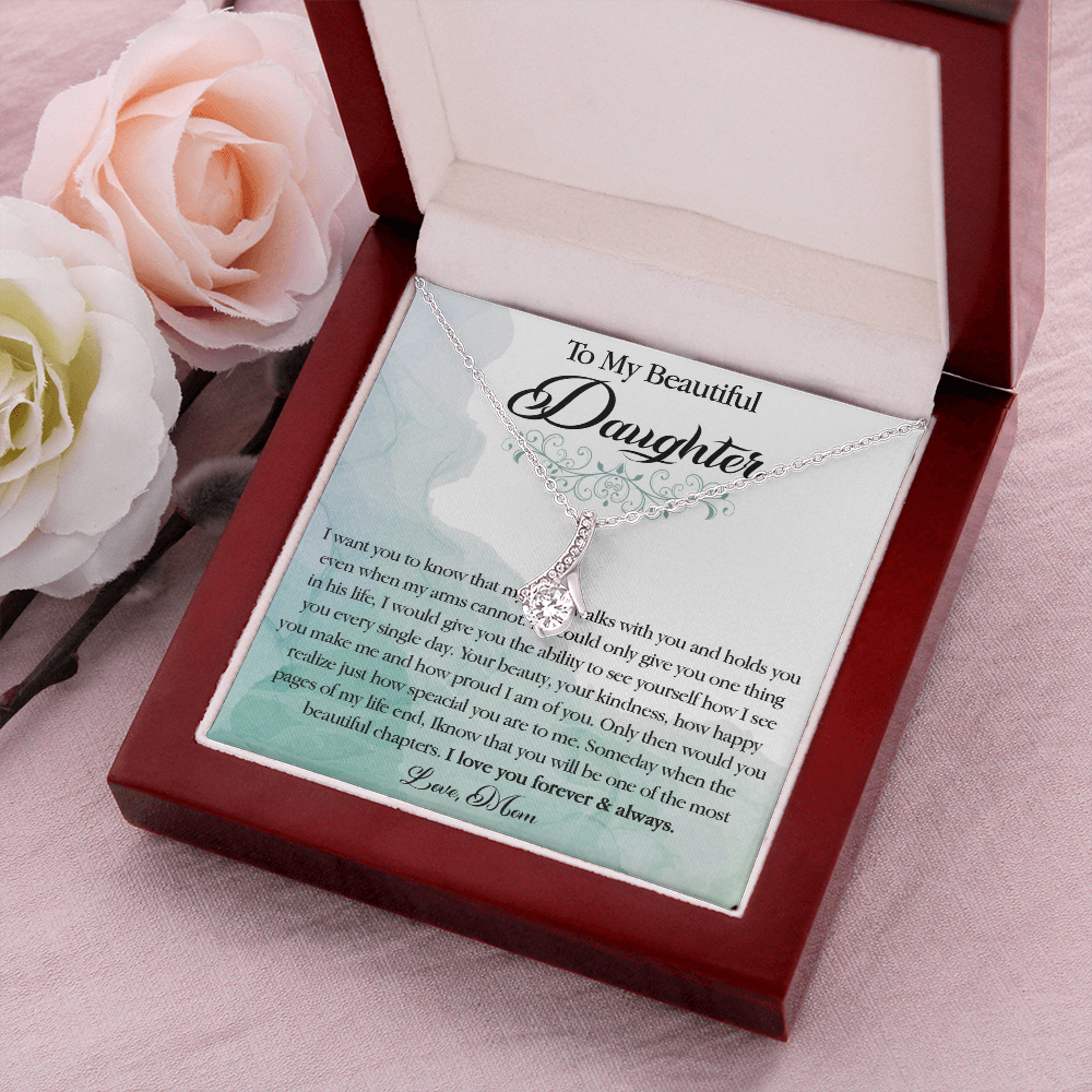 25B To My Beautiful Daughter Necklace, Gift Birthday From Mom For Daughter