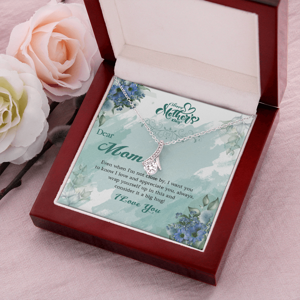 411B Dear Mom I Love You Necklace, Happy Mothers Day Gift Necklace, Necklace Gift Mom