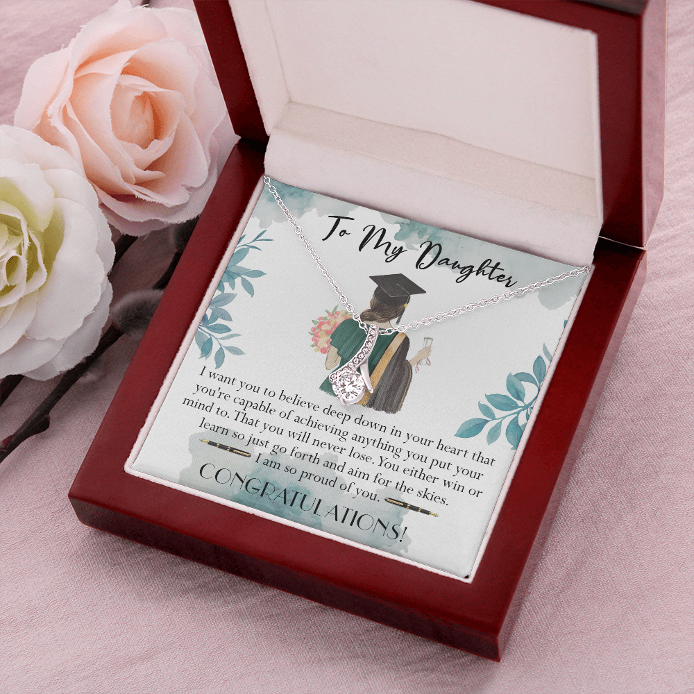 405B To My Daughter Necklace, Congratulations Gift 2022, Graduation Necklace Daughter