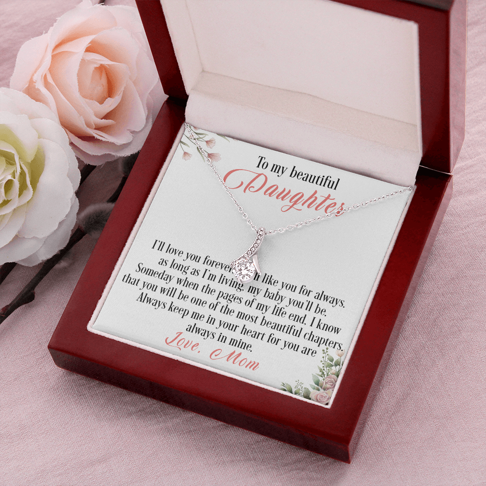 31B To My Beautiful Daughter Love Knot Necklace, I Love You, Gift For Daughter