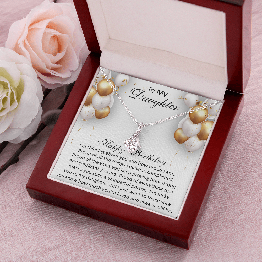 407B To My Daughter Necklace, Happy Birthday Gift, Necklace Gift For Daughter