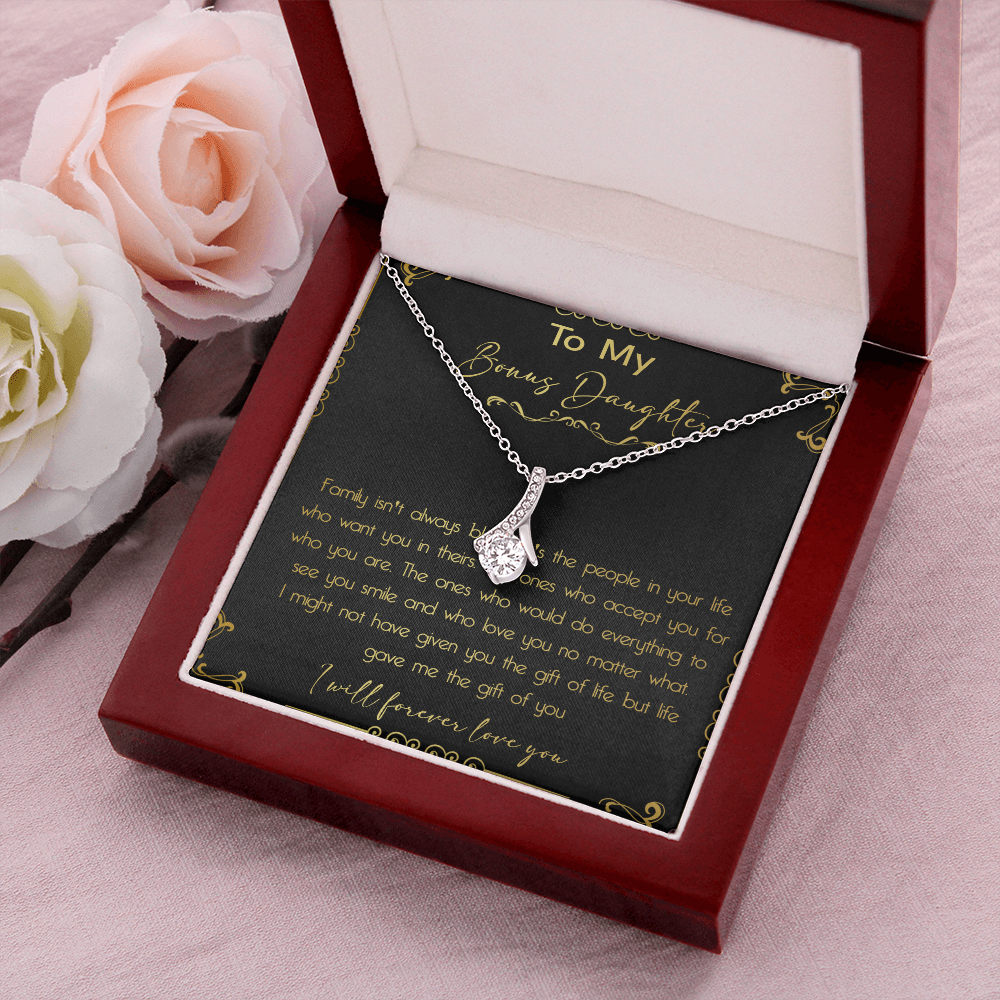44B To My Bonus Daughter Necklace, Daughter Necklace, Gift Birthday, I Love You