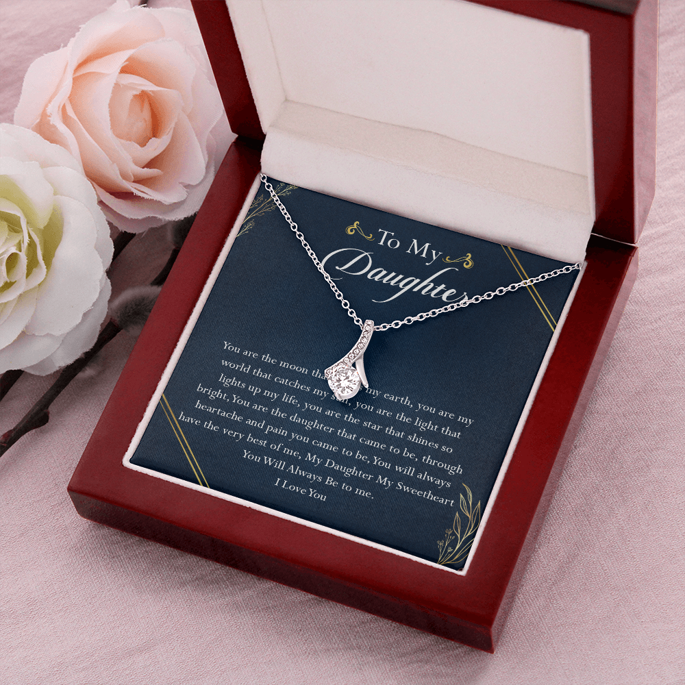 38B To My Daughter Necklace, Birthday Gift For Daughter, Gift From Dad Gift From Mom
