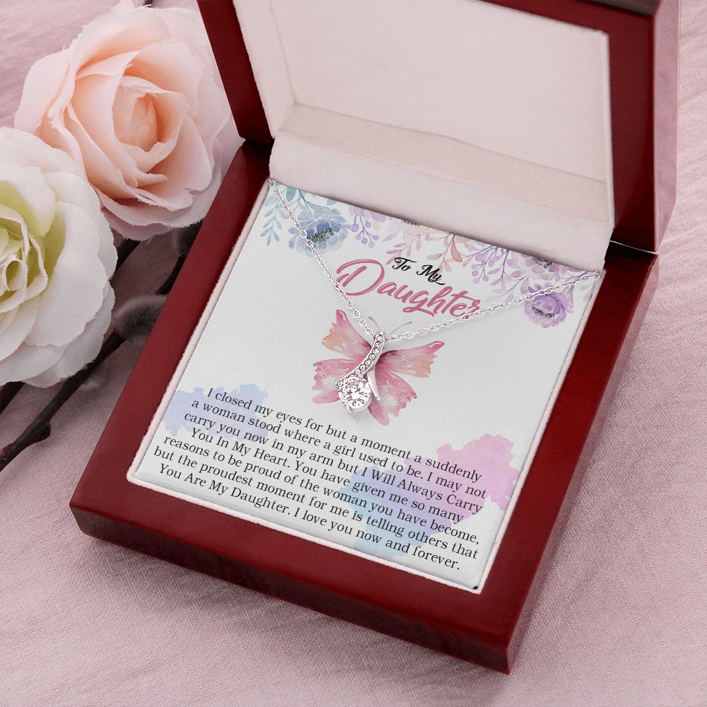 24B Butterfly To My Daughter Necklace, Gift Birthday, Holiday, Daughter Necklace