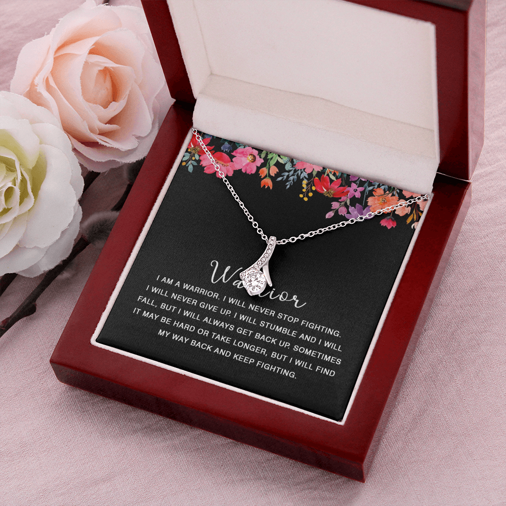 422A Warrior Necklace, I am Warrior, I Will Never Stop Fighting, Gift Birthday