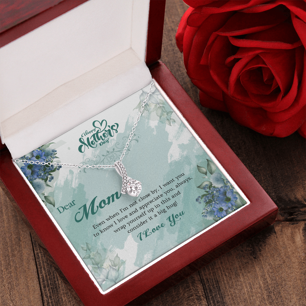 411B Dear Mom I Love You Necklace, Happy Mothers Day Gift Necklace, Necklace Gift Mom