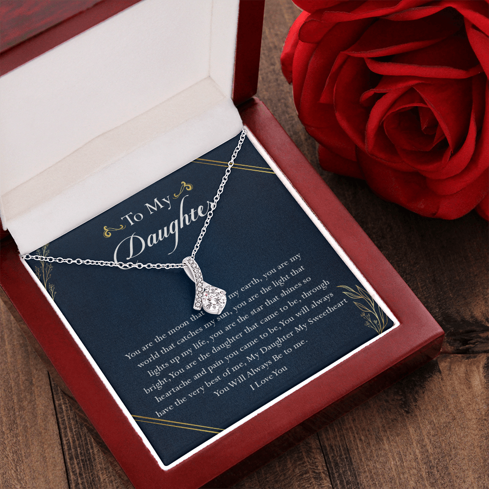 38B To My Daughter Necklace, Birthday Gift For Daughter, Gift From Dad Gift From Mom