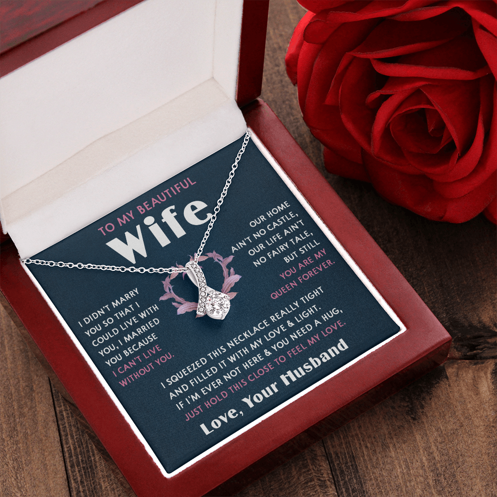 423B To My Beautiful Wife Necklace, Wife Necklace Gift from Husband, Mothers Day Gift