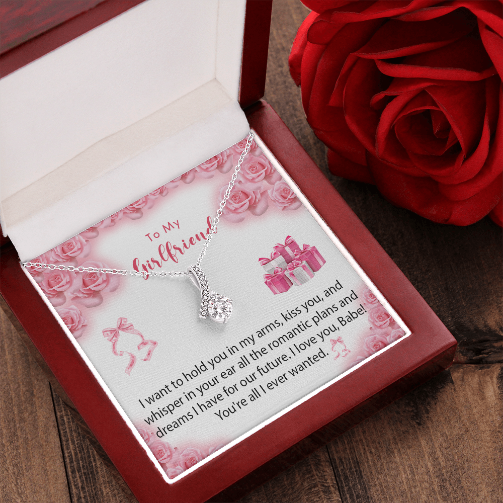 256B Necklace To My Girlfriend, Gift for Her From Boyfriend, Love Rose Gift for Girl