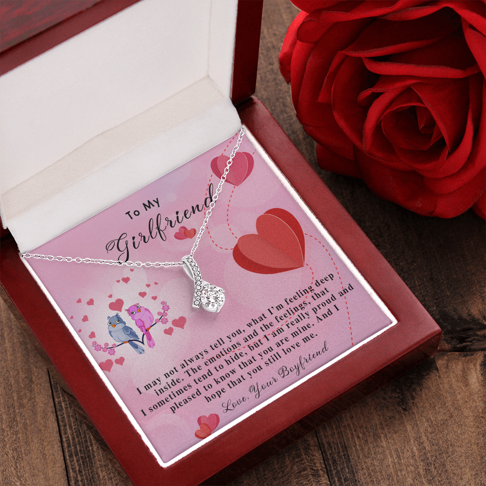 255B Necklace To My Girlfriend, Gift for Her From Boyfriend, Loving Couple Birds Gift