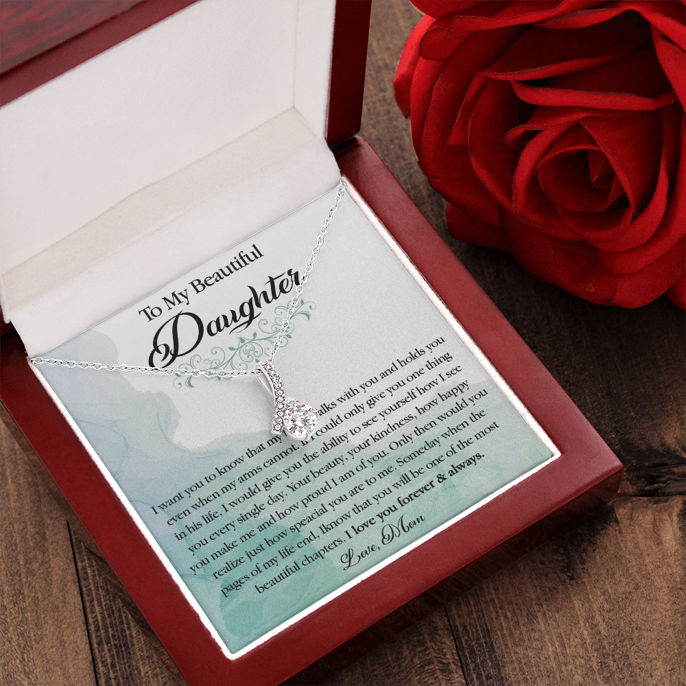 25B To My Beautiful Daughter Necklace, Gift Birthday From Mom For Daughter