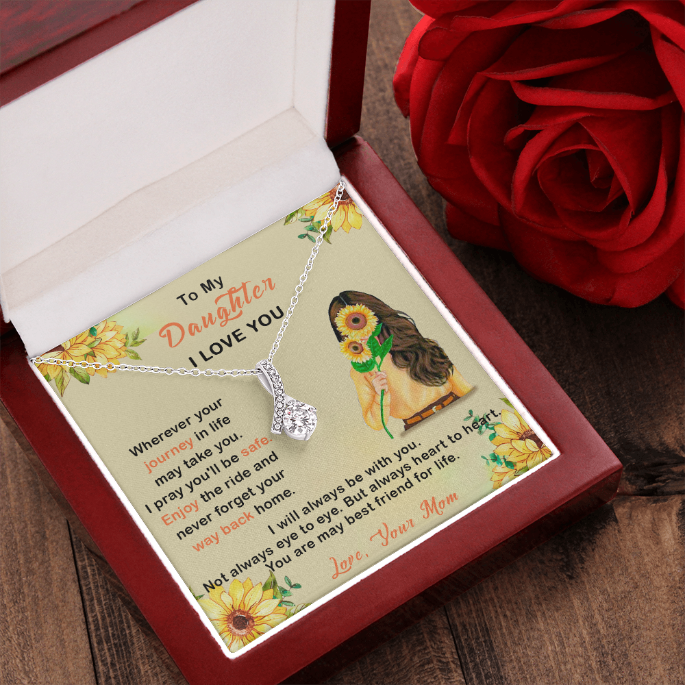 409B To My Daughter I Love You Necklace, Gift From Mom For Daughter, Gift Birthday