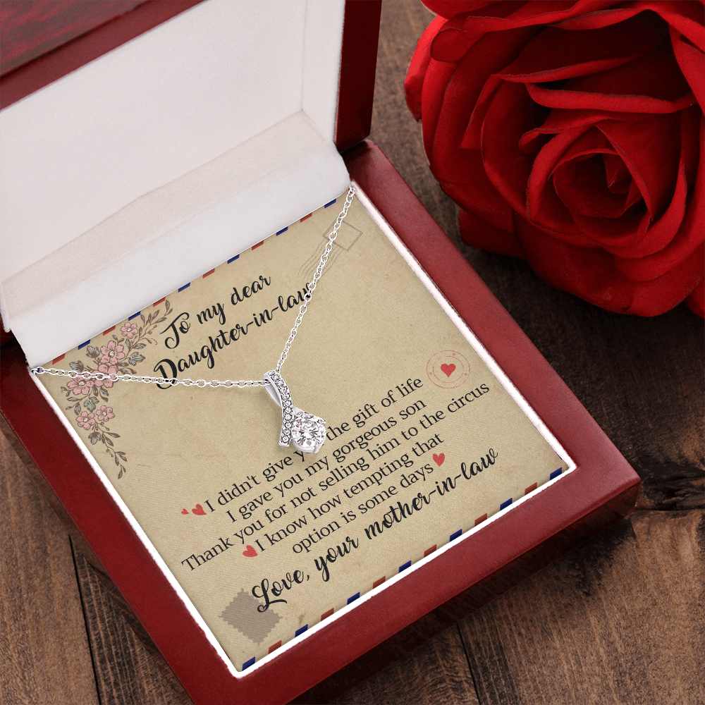 11B Letter To My Daughter-In-Law Necklace, Gift For Daughter In Law from Mother Mom