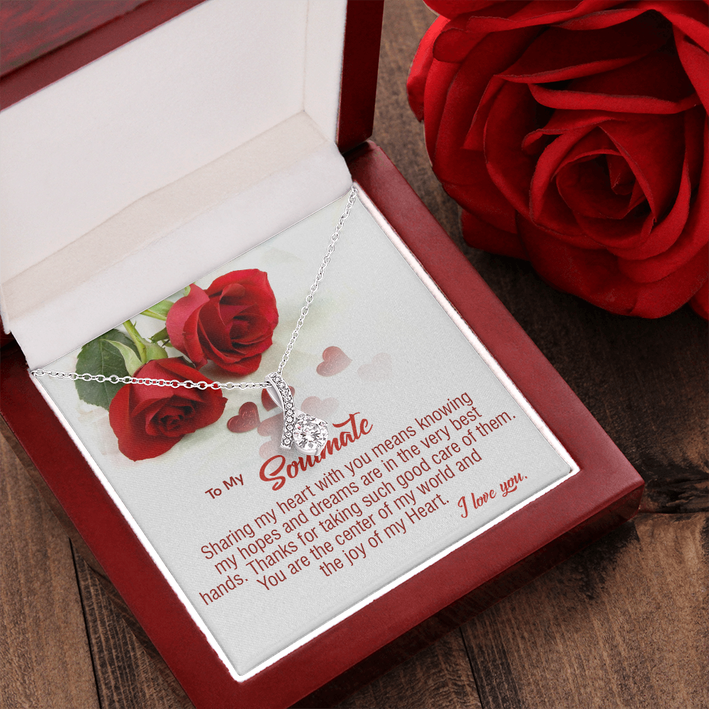 410B To My Soulmate Necklace, Birthday Gifts For Her, Gift For Girlfriend Wife