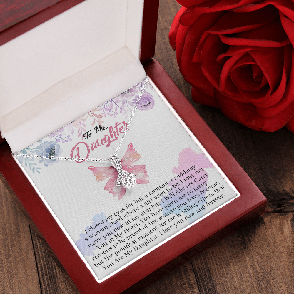 24B Butterfly To My Daughter Necklace, Gift Birthday, Holiday, Daughter Necklace