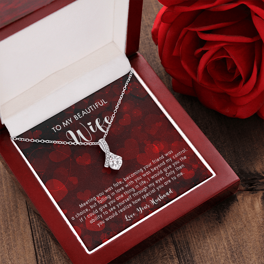 253B Necklace To My Beautiful Wife, Gift for Her From Husband, Couple In Love Gift