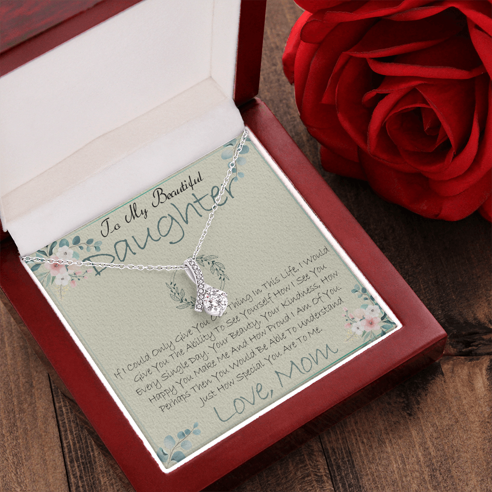 40B Daughter Necklace, To My Beautiful Daughter Necklace Gifts From Mom, Birthday