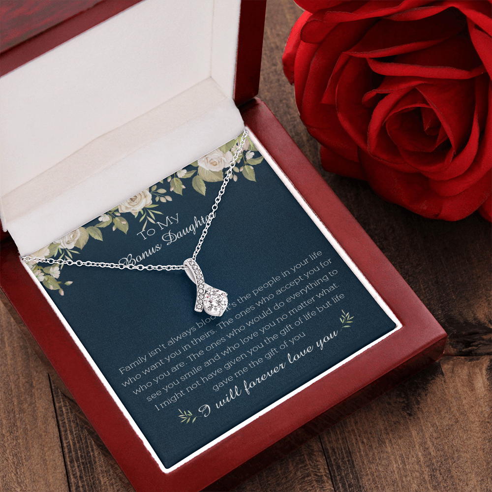 23B To My Bonus Daughter Necklace, I Will Forever Love You, Gift Birthday, Holiday