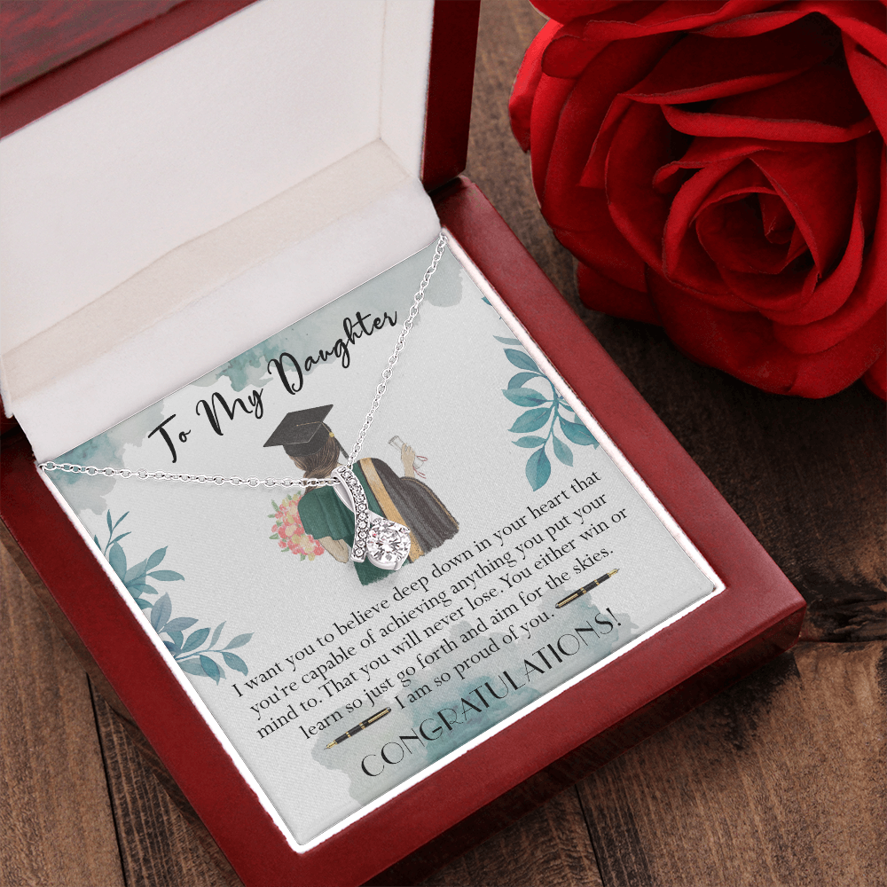 405B To My Daughter Necklace, Congratulations Gift 2022, Graduation Necklace Daughter