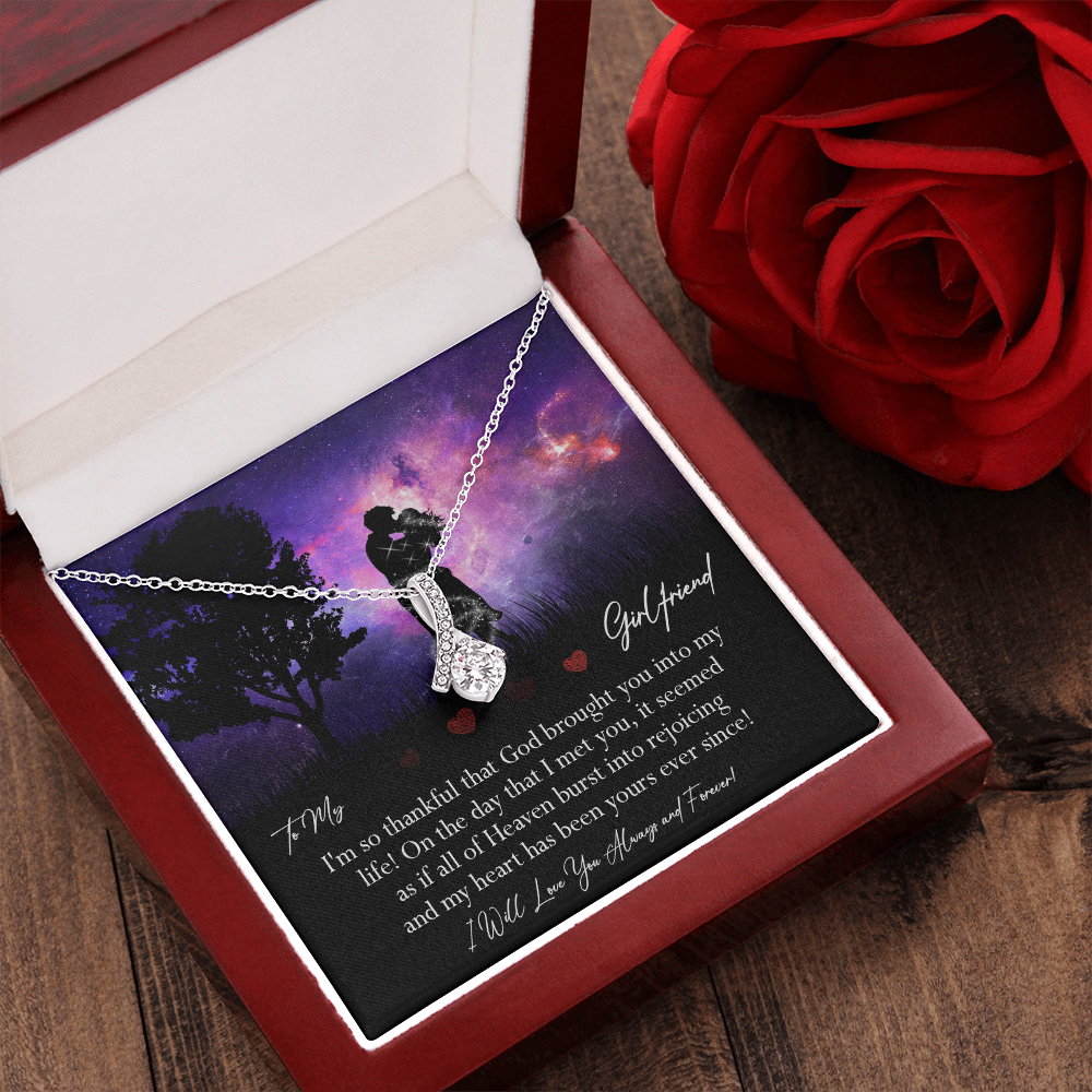 N364B To My Girlfriend Valentines Day, Valentines Day Heart Necklace for my Girlfriend